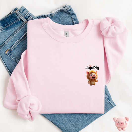 JujuPig Lion - Adult Unisex Crewneck Sweatshirt | Graphic Sweatshirt for Men & Women