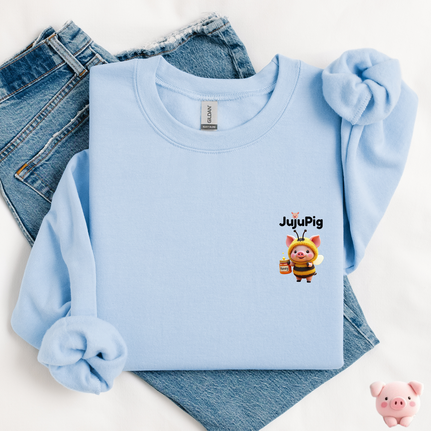 JujuPig Bumblebee - Adult Unisex Crewneck Sweatshirt | Graphic Sweatshirt for Men & Women
