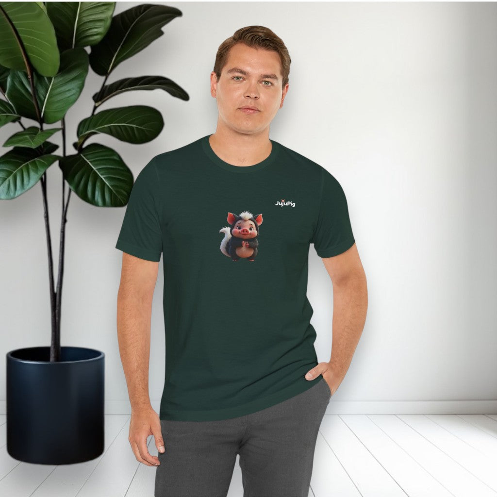 JujuPig Skunk - Adult Unisex Jersey T-shirt | Graphic Tee for Men & Women