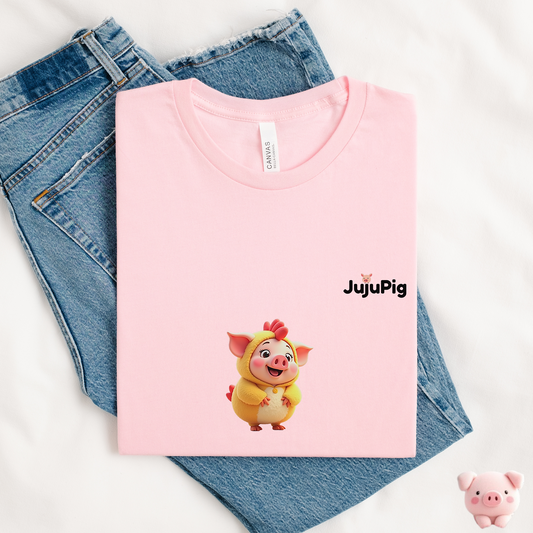 JujuPig Chicken - Adult Unisex Jersey T-shirt | Graphic Tee for Men & Women
