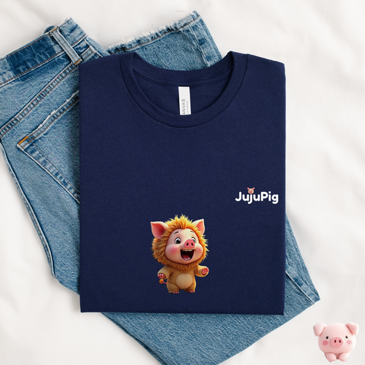 JujuPig Lion - Adult Unisex Jersey T-shirt | Graphic Tee for Men & Women