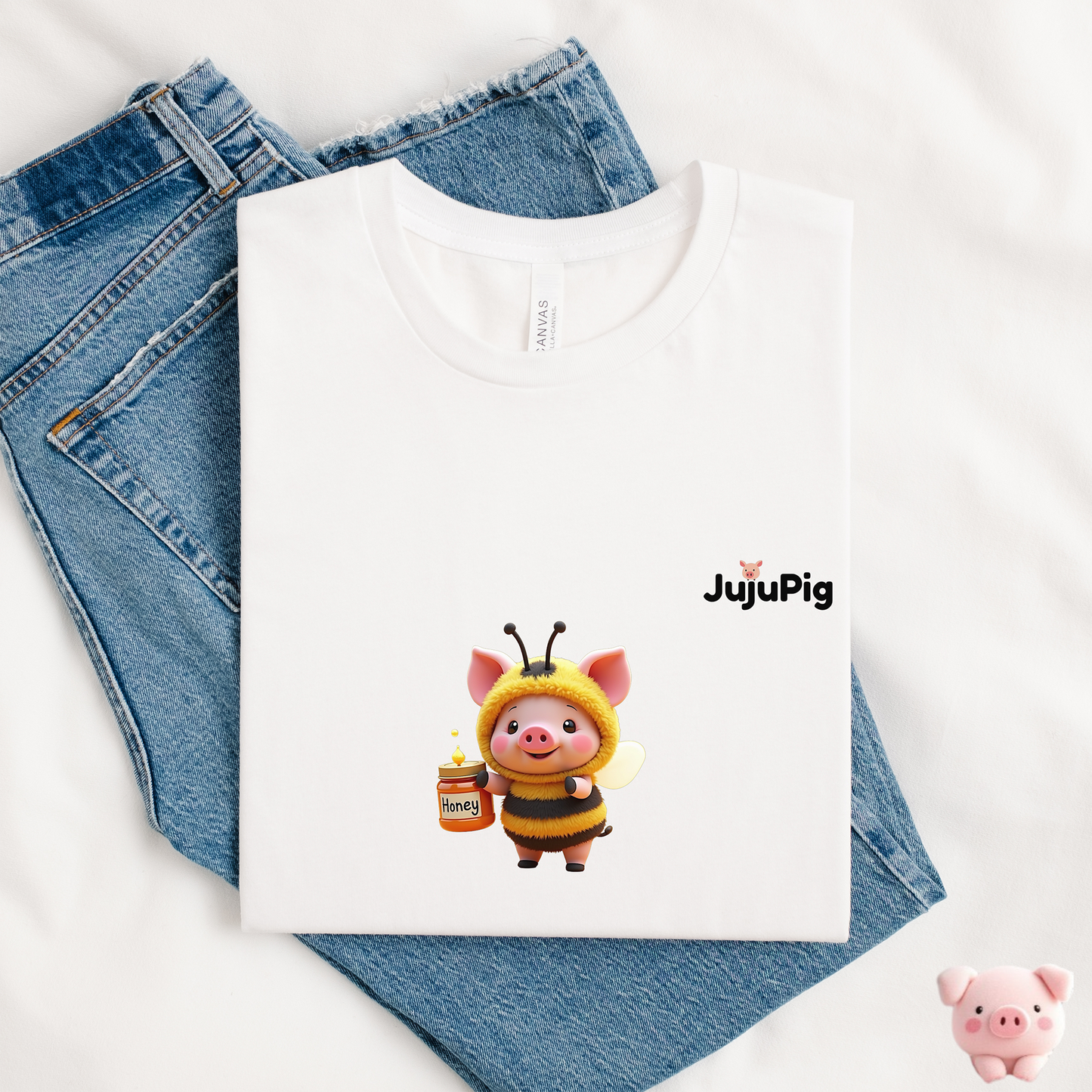 JujuPig Bumblebee - Adult Unisex Jersey T-shirt | Graphic Tee for Men & Women