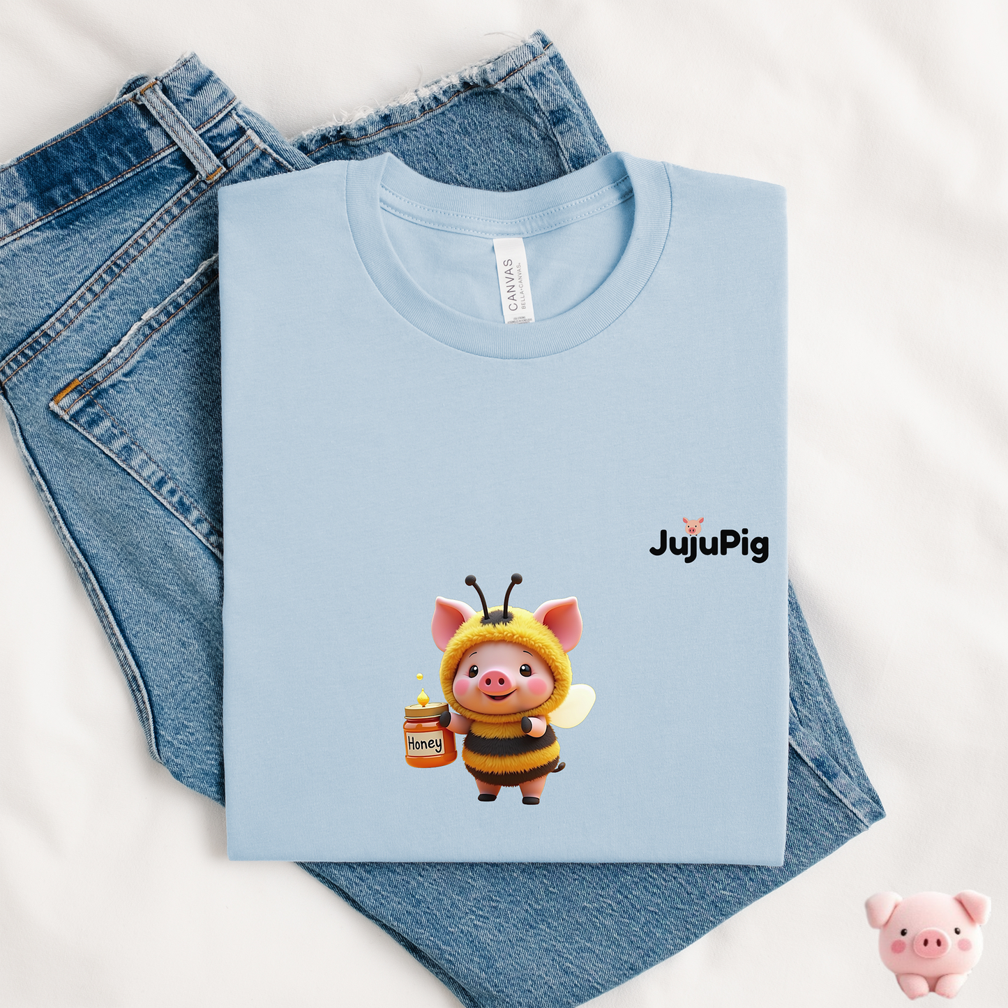 JujuPig Bumblebee - Adult Unisex Jersey T-shirt | Graphic Tee for Men & Women