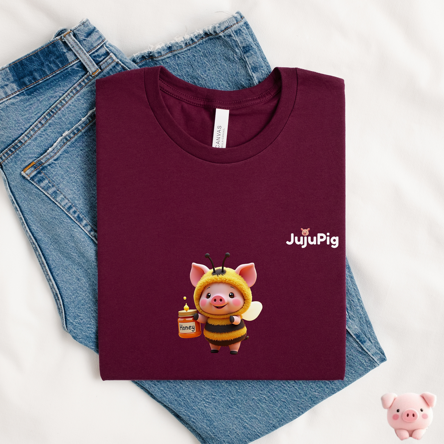JujuPig Bumblebee - Adult Unisex Jersey T-shirt | Graphic Tee for Men & Women