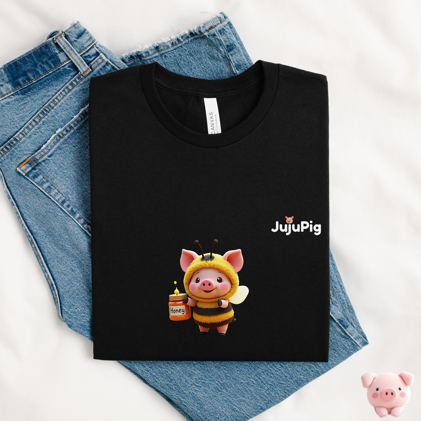 JujuPig Bumblebee - Adult Unisex Jersey T-shirt | Graphic Tee for Men & Women
