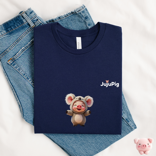 JujuPig Koala - Adult Unisex Jersey T-shirt | Graphic Tee for Men & Women