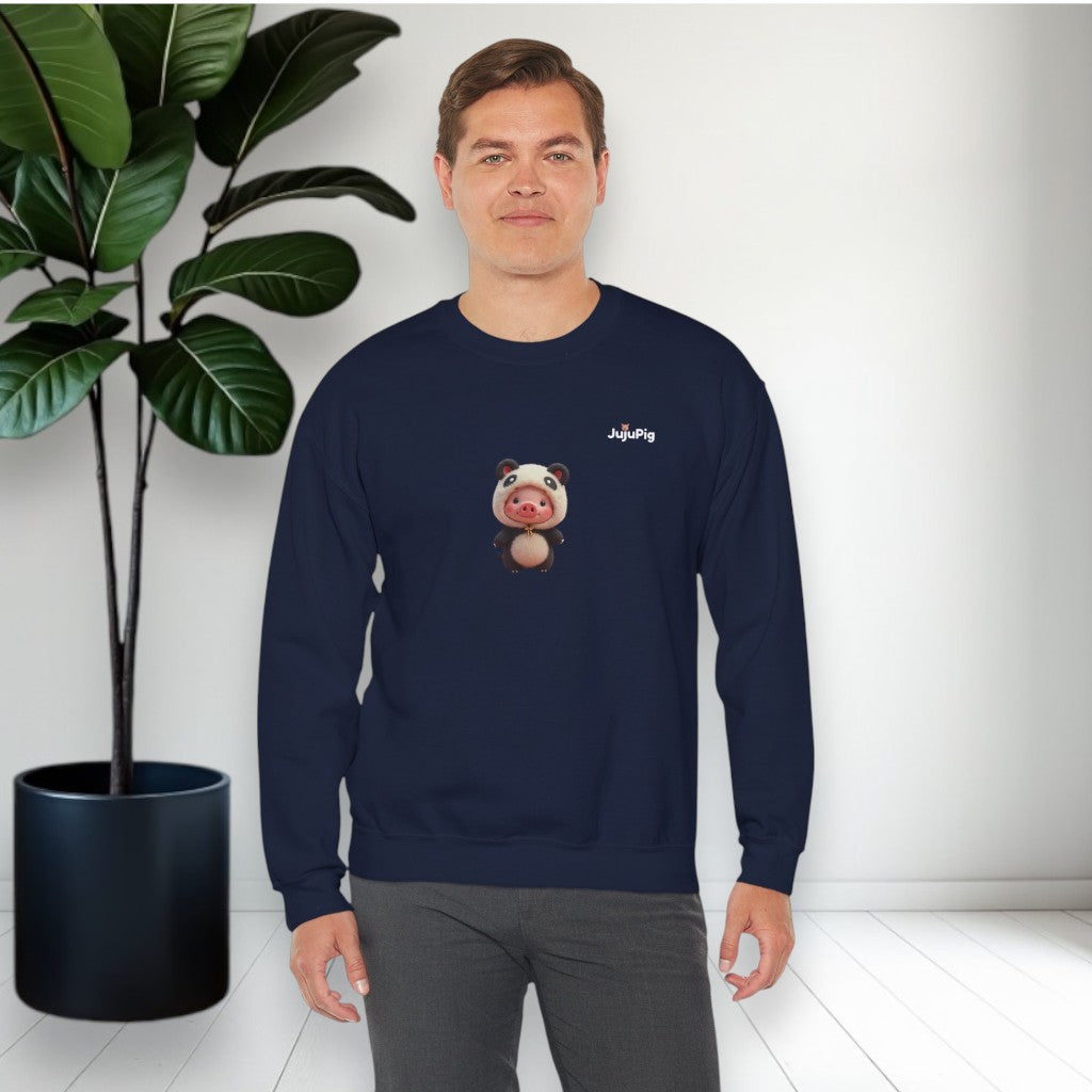 JujuPig Panda - Adult Unisex Crewneck Sweatshirt | Graphic Sweatshirt for Men & Women