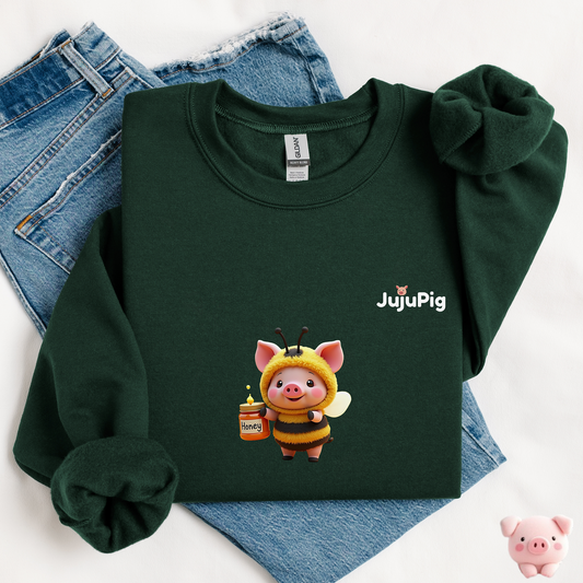 JujuPig Bumblebee - Adult Unisex Crewneck Sweatshirt | Graphic Sweatshirt for Men & Women