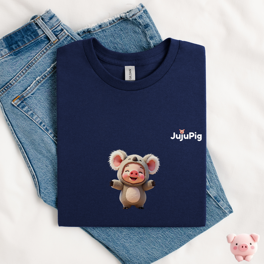 JujuPig Koala - Kids Unisex Heavy Cotton T-shirt | Graphic Tee for Boys & Girl