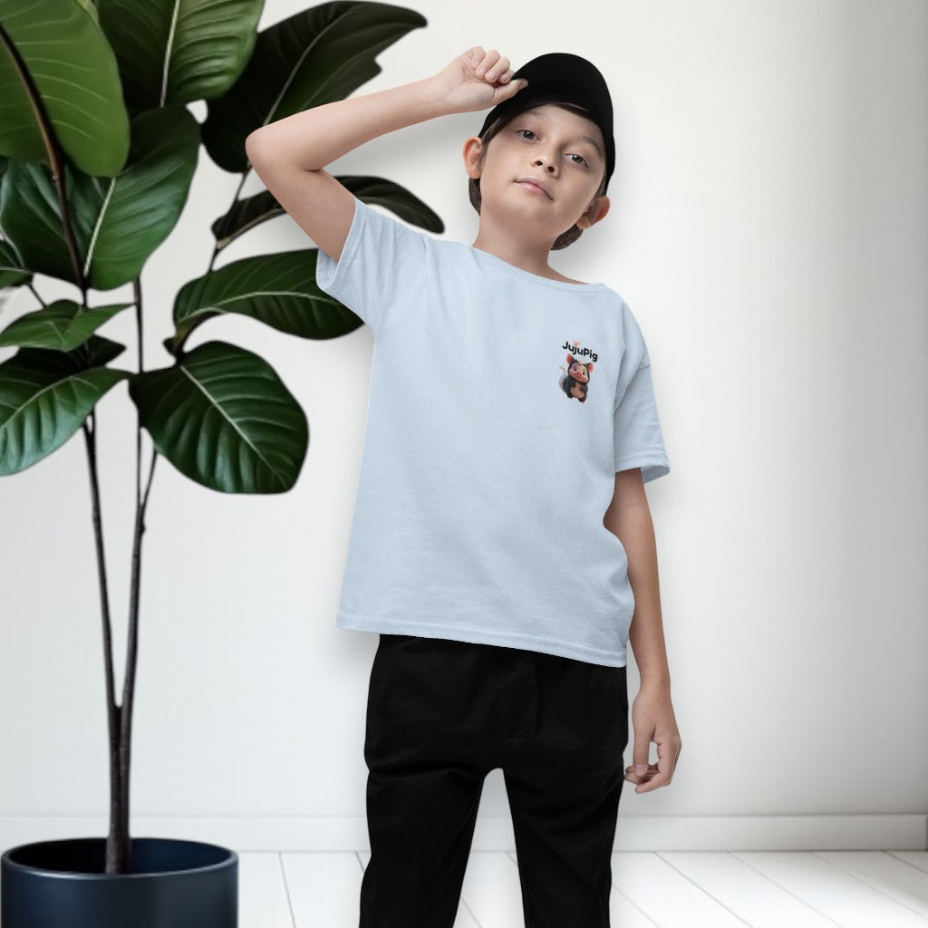 JujuPig Skunk - Kids Unisex Heavy Cotton T-shirt | Graphic Tee for Boys & Girl