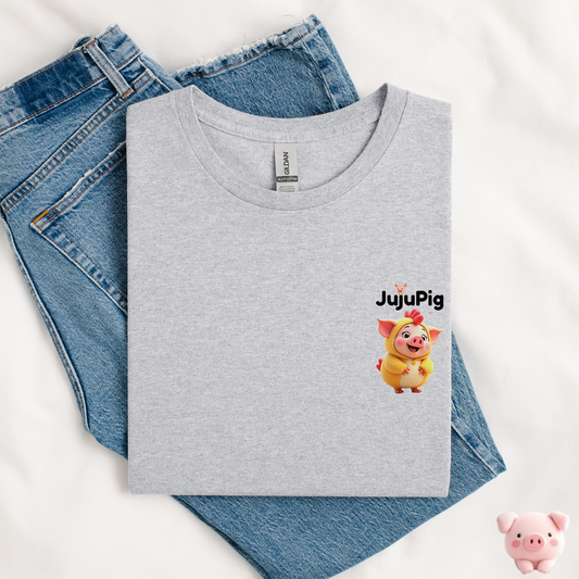 JujuPig Chicken - Kids Unisex Heavy Cotton T-shirt | Graphic Tee for Boys & Girl