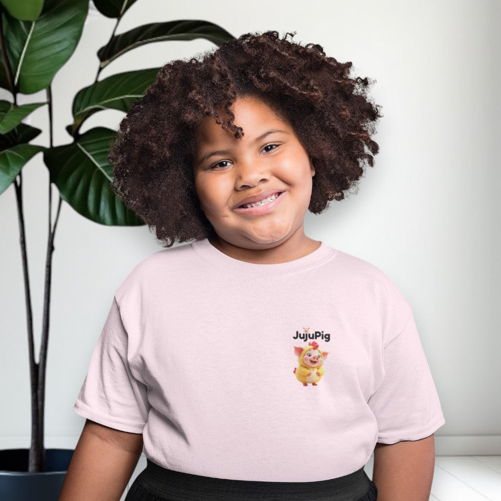 JujuPig Chicken - Kids Unisex Heavy Cotton T-shirt | Graphic Tee for Boys & Girl