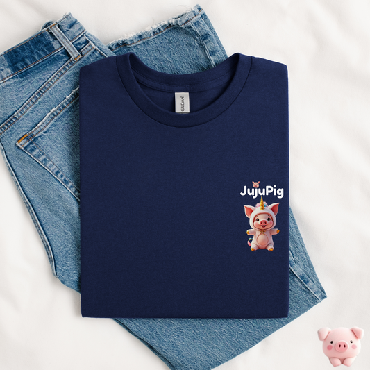 JujuPig Unicorn - Kids Unisex Heavy Cotton T-shirt | Graphic Tee for Boys & Girl