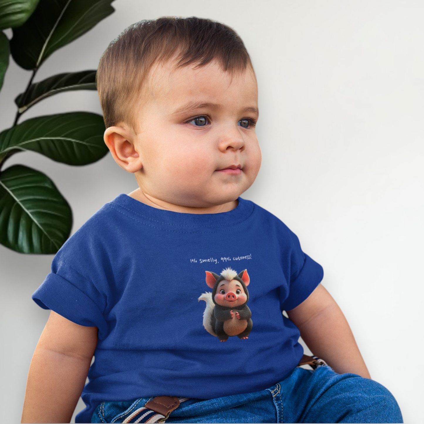 JujuPig Skunk - Infant Fine Jersey T-shirt | Cute Graphic T-shirt for Baby Boys & Girls