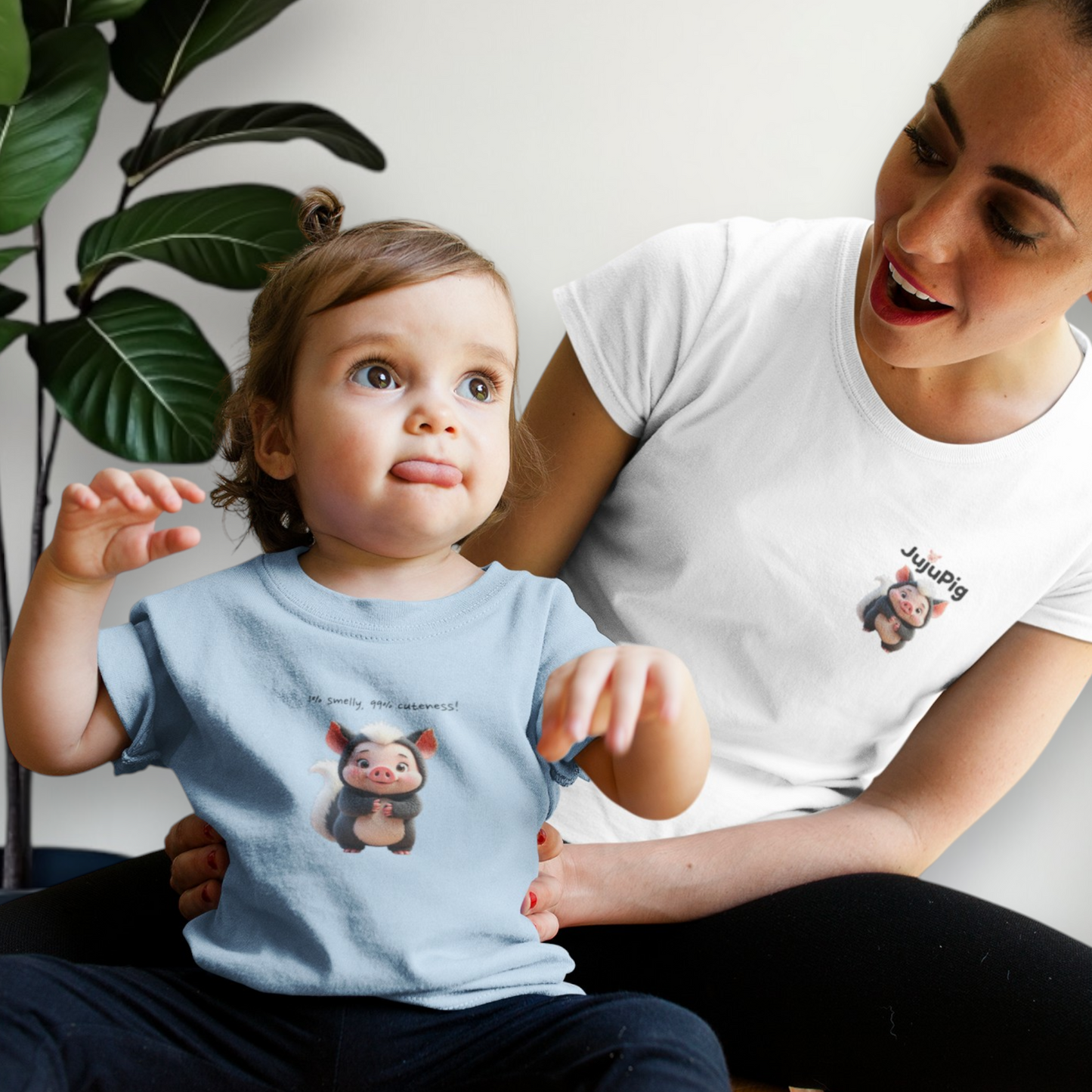 JujuPig Skunk - Infant Fine Jersey T-shirt | Cute Graphic T-shirt for Baby Boys & Girls