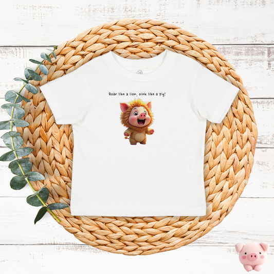 JujuPig Lion - Infant Fine Jersey T-shirt | Cute Graphic Tee for Baby Boys & Girls