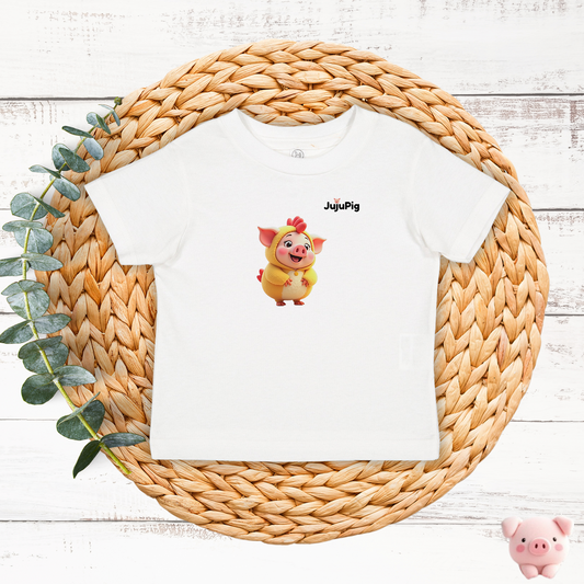 JujuPig Chicken - Infant Fine Jersey T-shirt | Cute Graphic Tee for Baby Boys & Girls