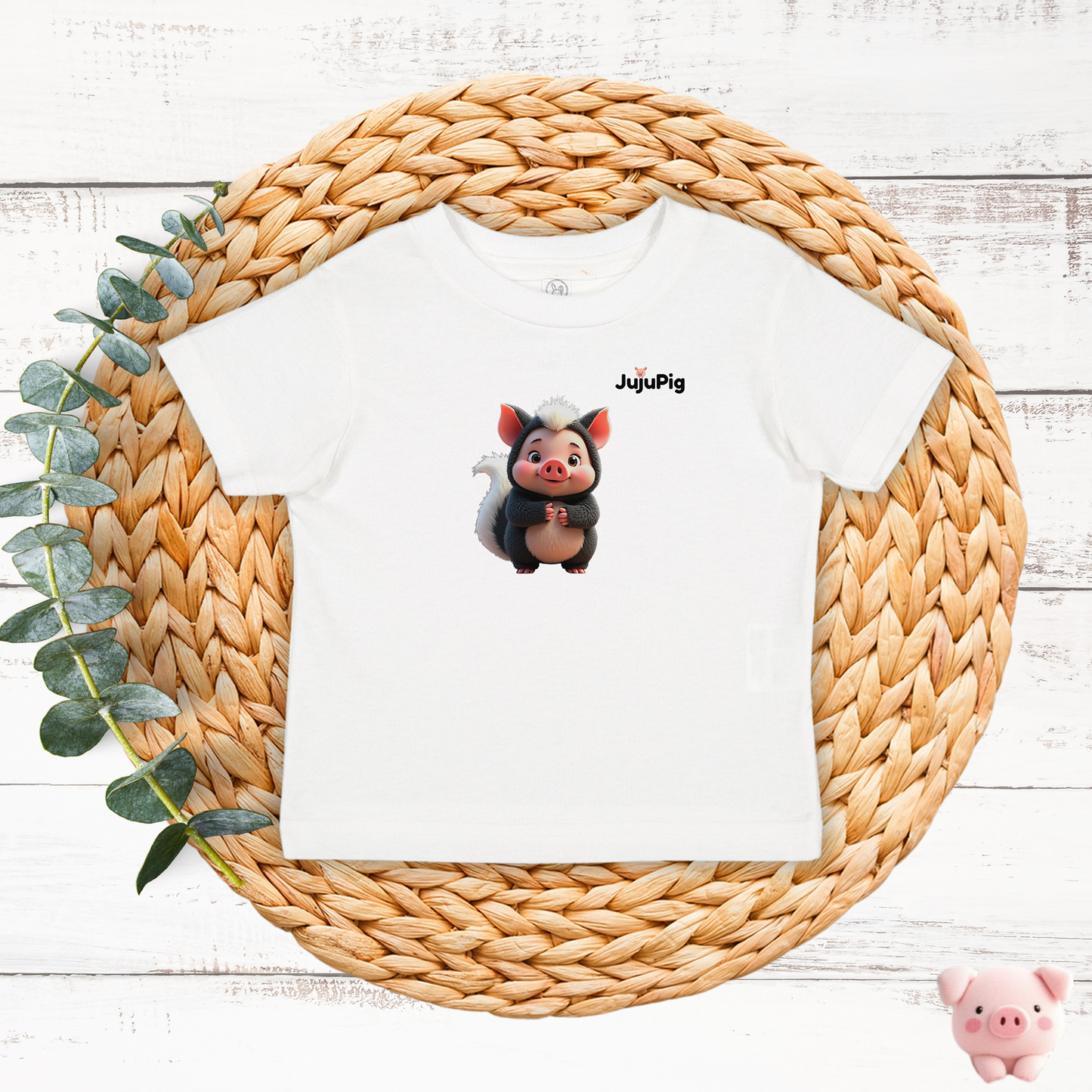 JujuPig Skunk - Infant Fine Jersey T-shirt | Cute Graphic Tee for Baby Boys & Girls