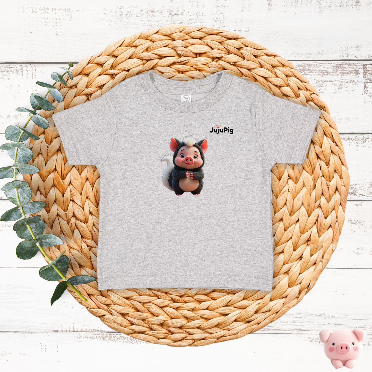 JujuPig Skunk - Infant Fine Jersey T-shirt | Cute Graphic Tee for Baby Boys & Girls
