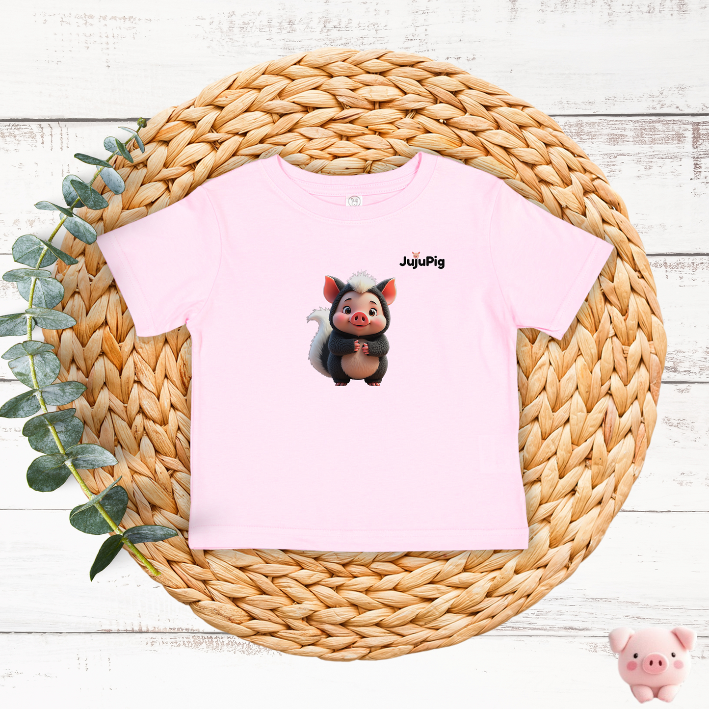 JujuPig Skunk - Infant Fine Jersey T-shirt | Cute Graphic Tee for Baby Boys & Girls