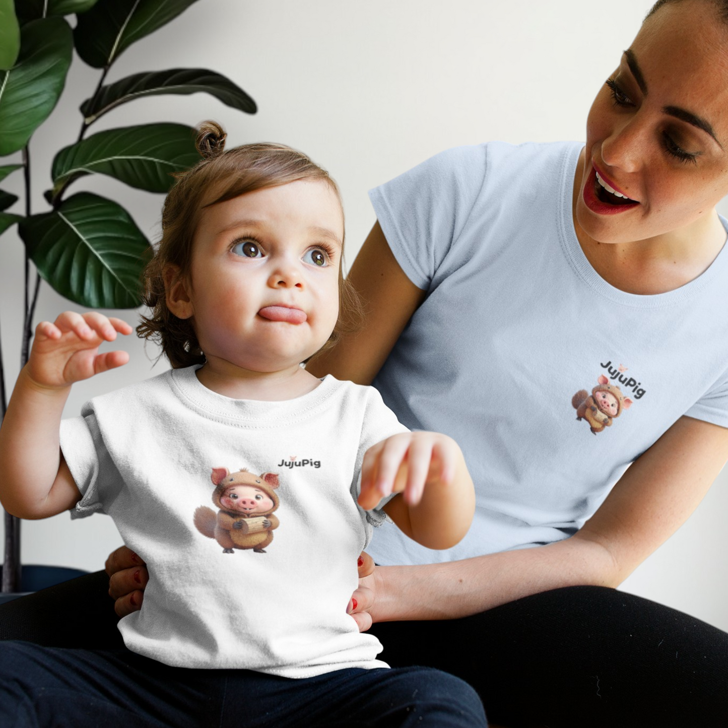 JujuPig Beaver - Infant Fine Jersey T-shirt | Cute Graphic Tee for Baby Boys & Girls
