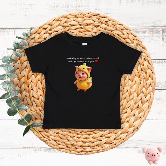 JujuPig Duck - Toddler Fine Jersey T-shirt | Cute Graphic Tee for Baby Boys & Girls