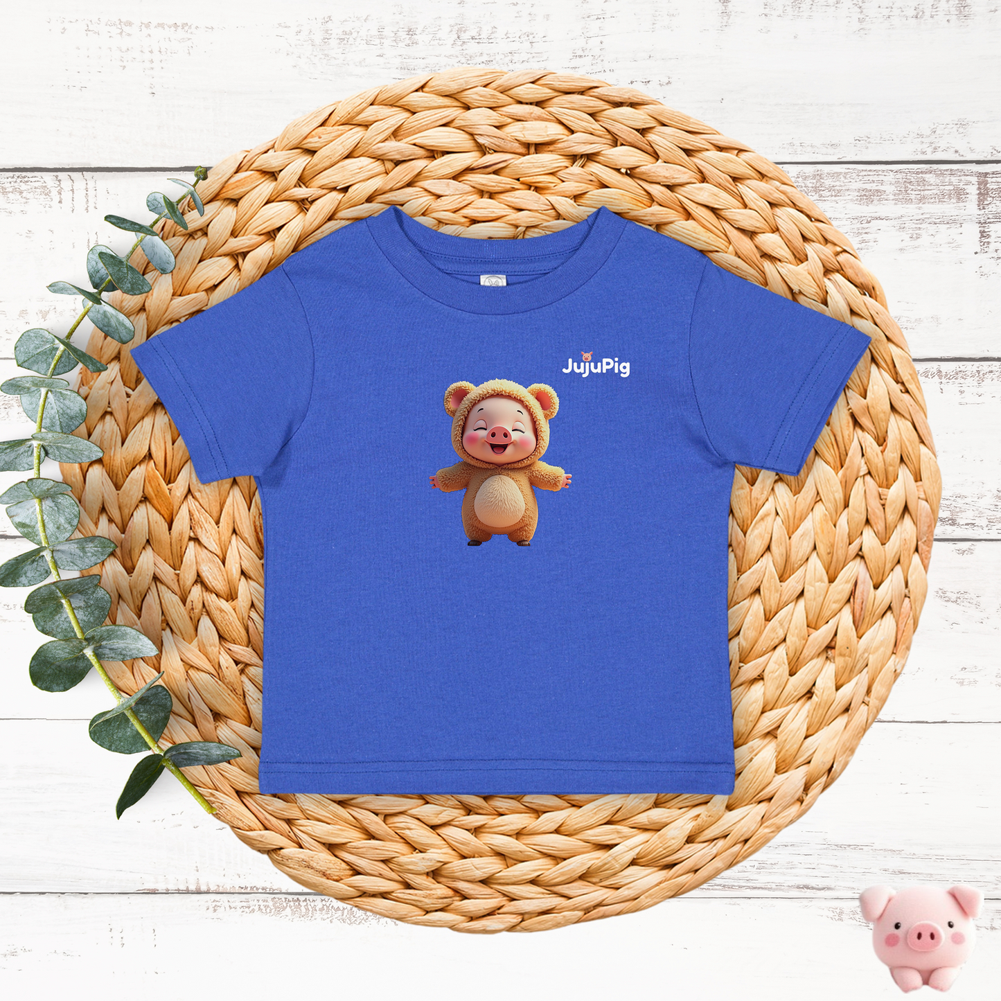 JujuPig Teddy Bear - Toddler Fine Jersey T-shirt | Cute Graphic Tee for Baby Boys & Girls