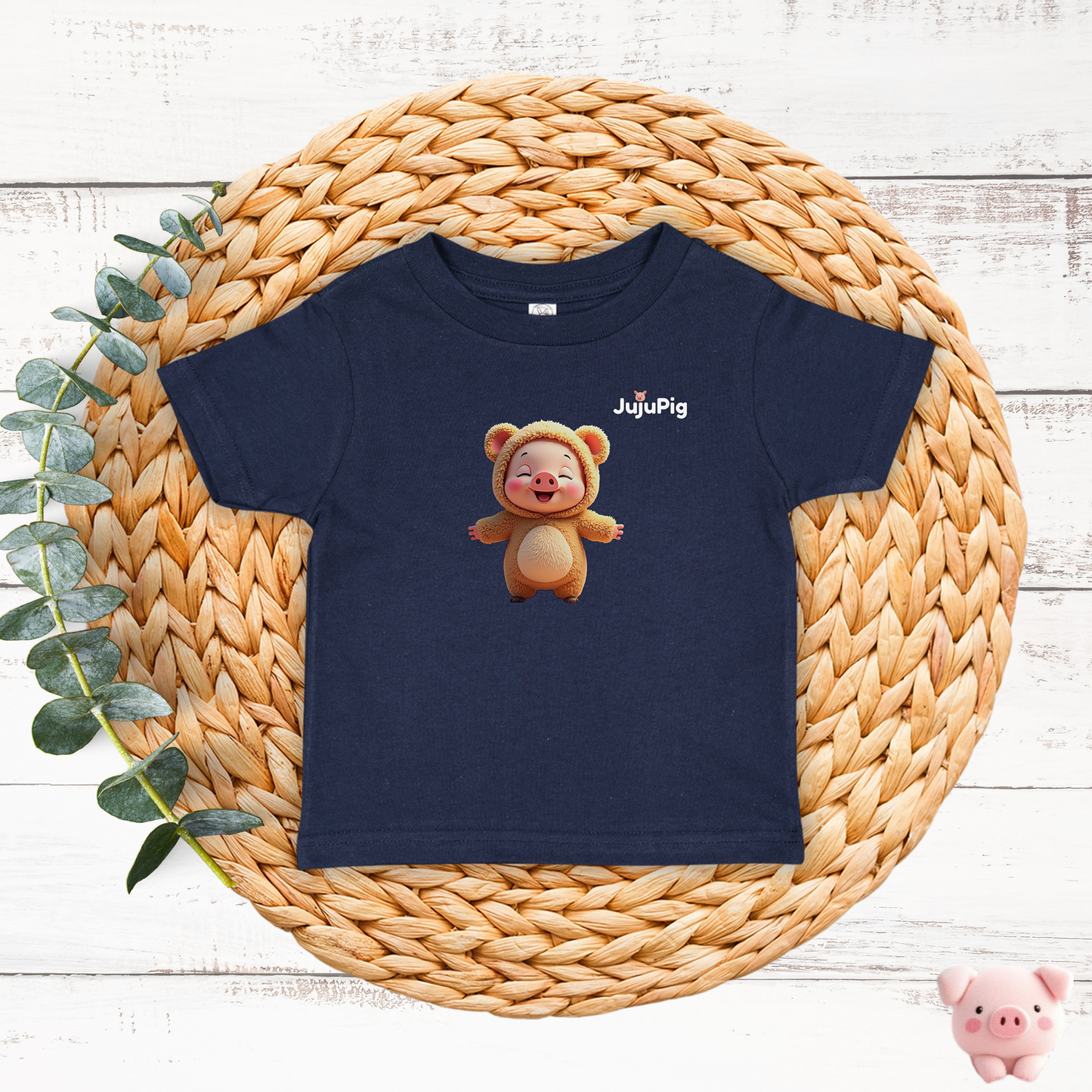 JujuPig Teddy Bear - Toddler Fine Jersey T-shirt | Cute Graphic Tee for Baby Boys & Girls