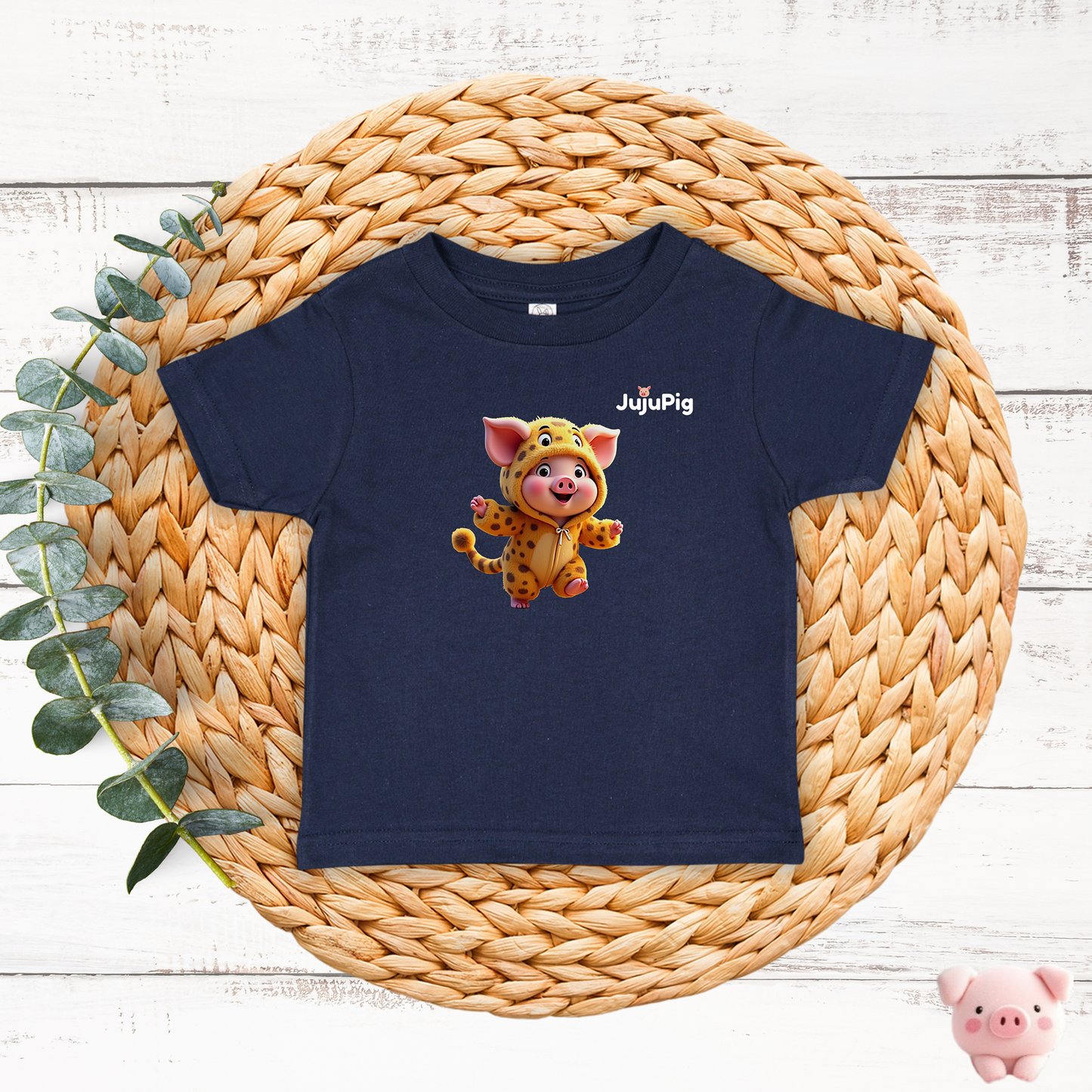 JujuPig Cheetah - Toddler Fine Jersey T-shirt | Cute Graphic Tee for Baby Boys & Girls