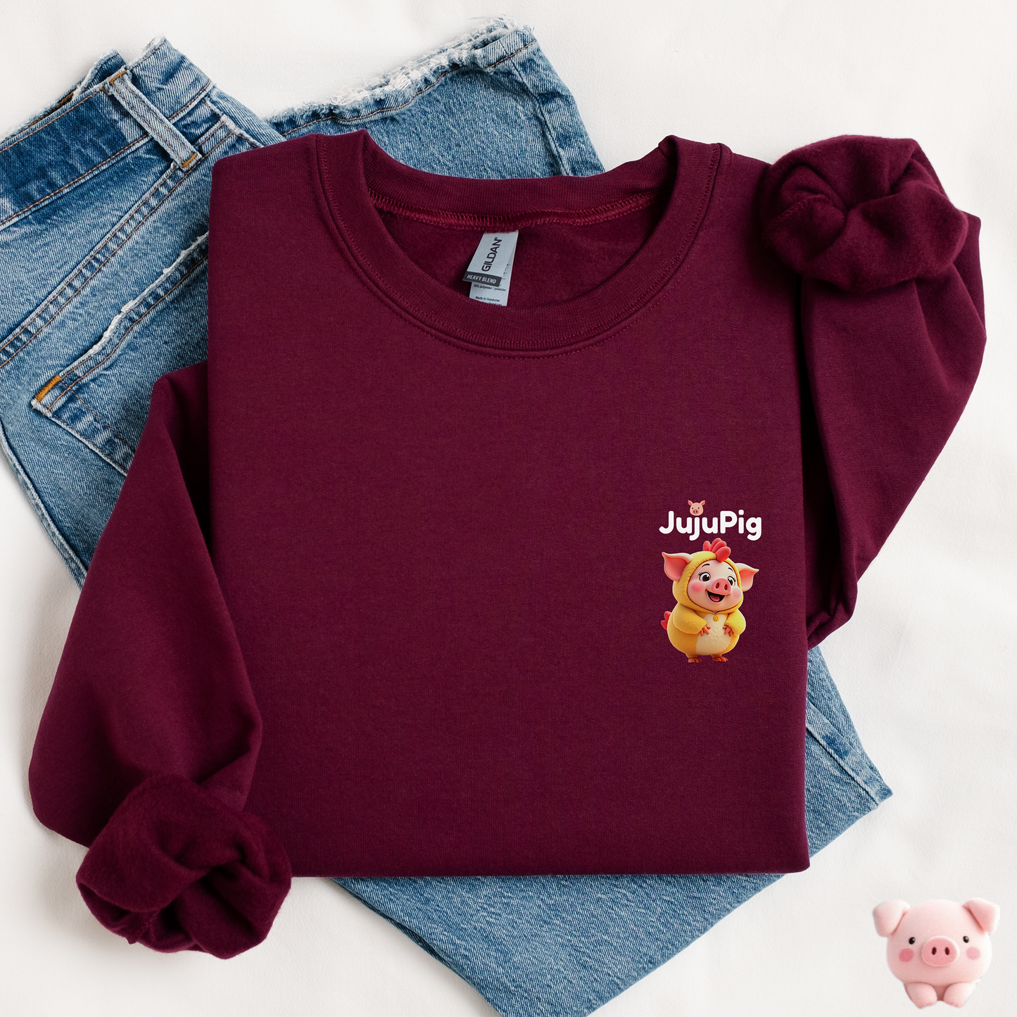 JujuPig Chicken - Kids Unisex Crewneck Sweatshirt | Graphic Sweatshirts for Boys & Girls