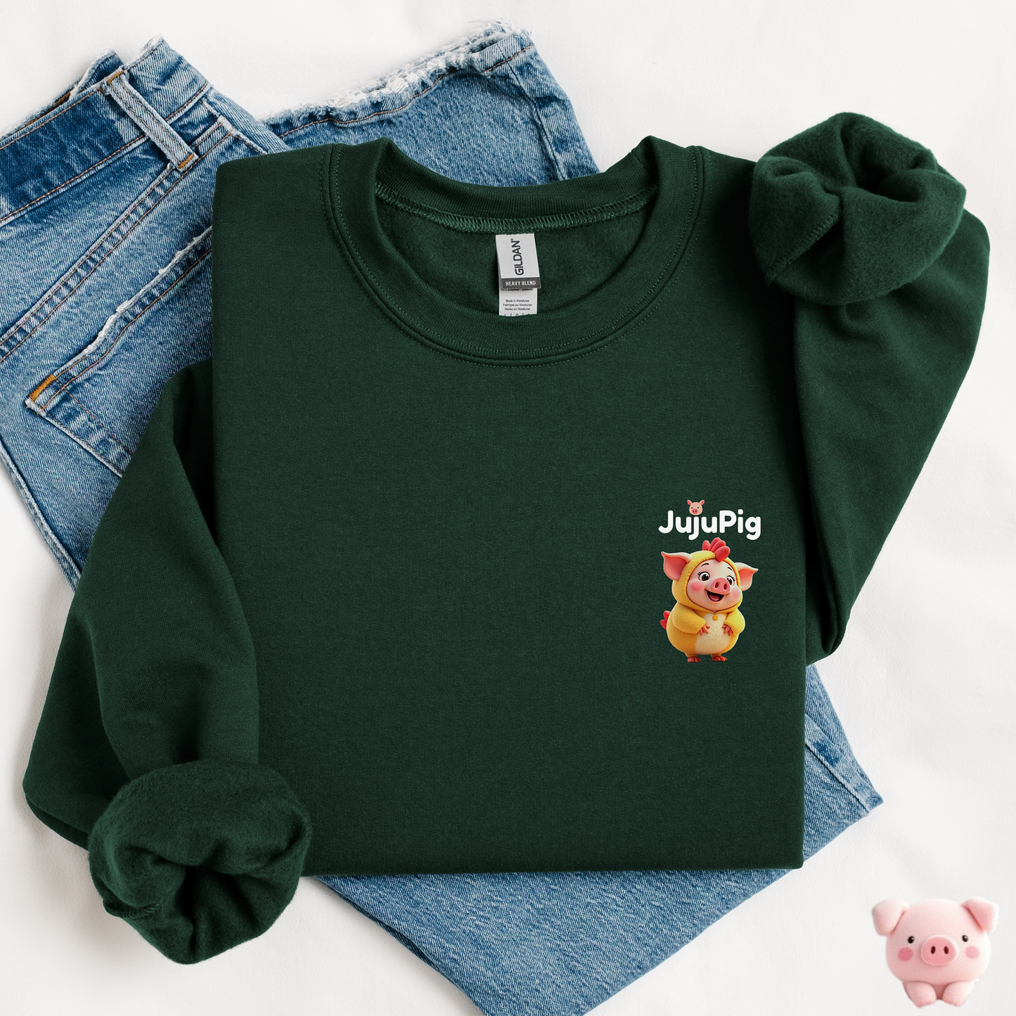 JujuPig Chicken - Kids Unisex Crewneck Sweatshirt | Graphic Sweatshirts for Boys & Girls