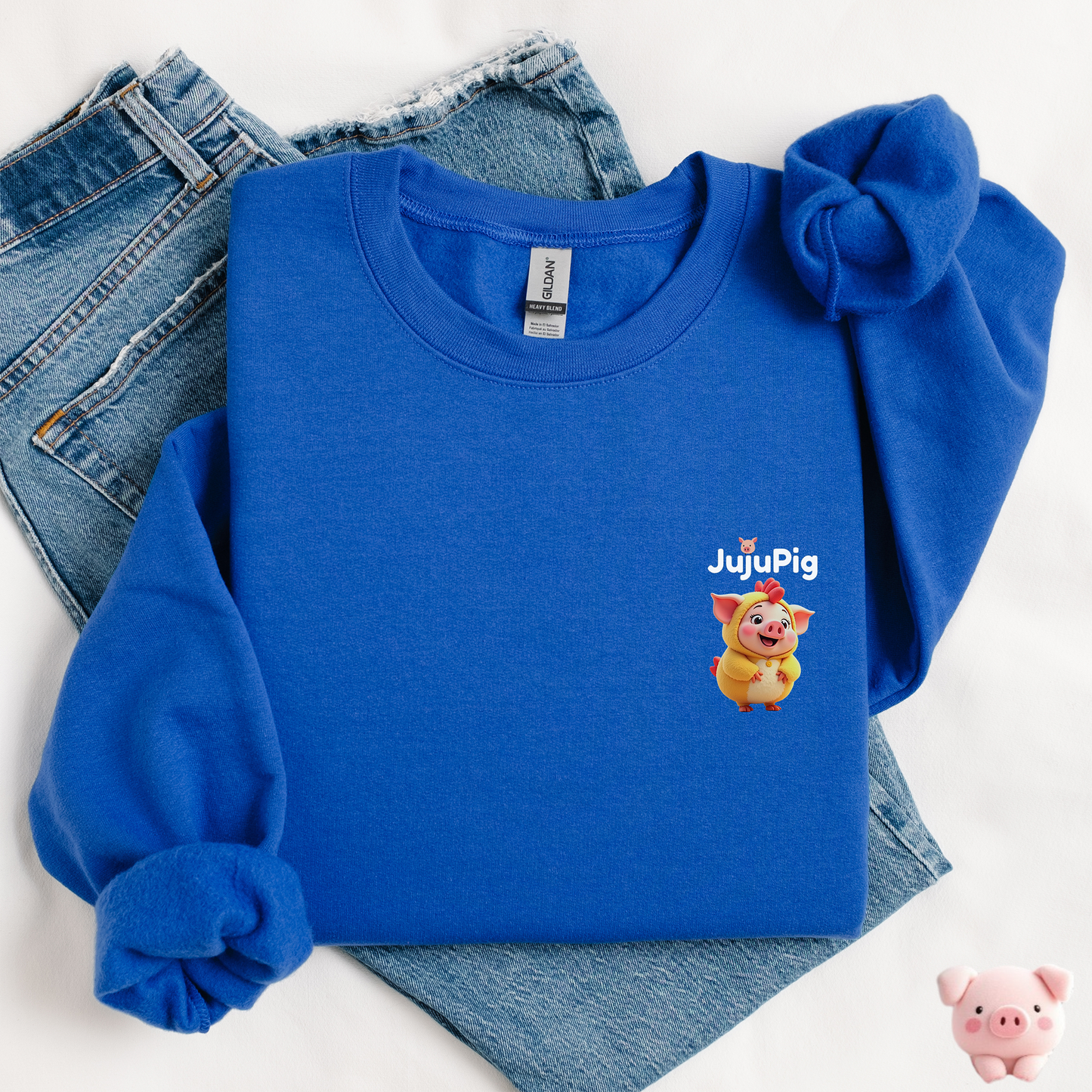 JujuPig Chicken - Kids Unisex Crewneck Sweatshirt | Graphic Sweatshirts for Boys & Girls